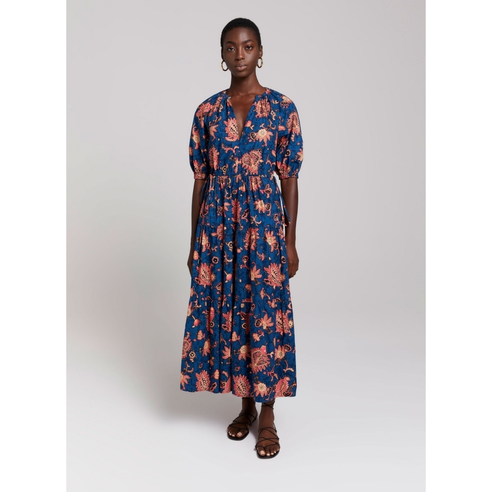 A.L.C. Tiered Paisley Floral Print Cotton Maxi Dress - Picture 15 of 15